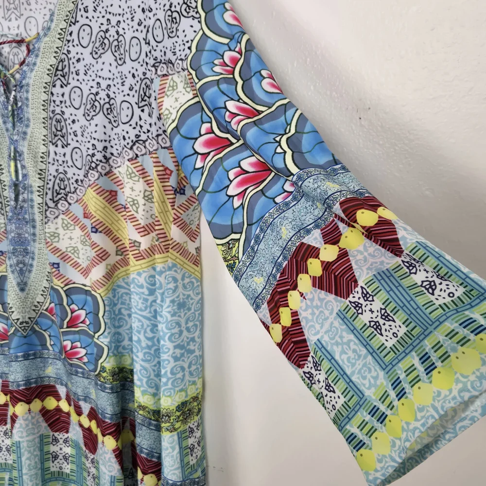 Multicolor Bohemian Tunic Top - Picture 4 of 5